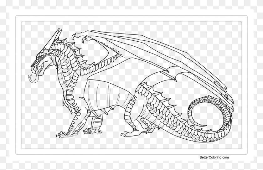 1290x800 Free Wings Of Fire Coloring Pages Night Seawing Lineart Wings Of Fire Hybrid Coloring Pages, Text, Screen, Electronics HD PNG Download