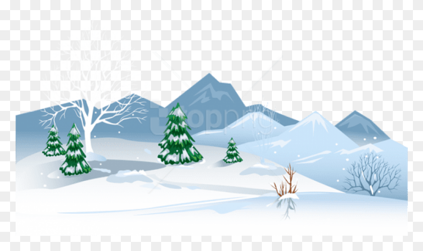 851x478 Free Winter Ground With Snow Winter Scene Transparent Background, Tree, Plant, Ornament HD PNG Download