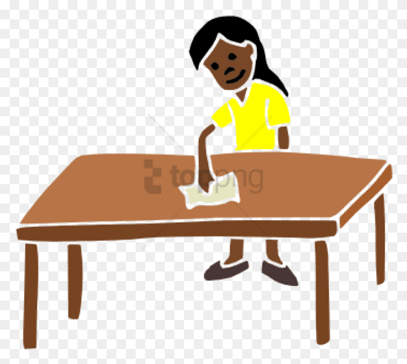 850x754 Free Wiping Tables Images Background Wiping Table Clipart, Furniture, Tabletop, Person HD PNG Download