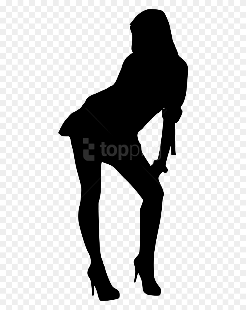445x996 Free Woman Silhouette Images Transparent Silhouette, Analog Clock, Clock, Text HD PNG Download