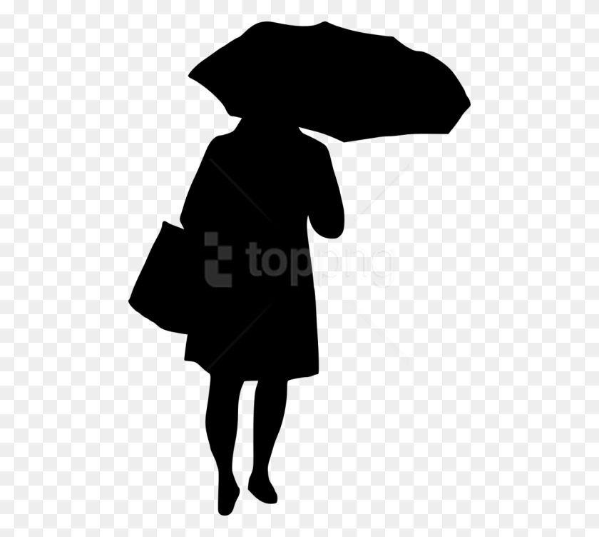 480x692 Free Woman Umbrella Silhouette Silhouette Old Woman, Person, Human HD PNG Download