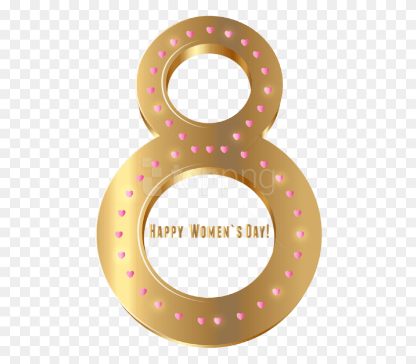 462x676 Descargar Png El Día De La Mujer, Oro Transparente 8 Número Con Oro Png, Texto, Alfabeto, Símbolo Hd Png