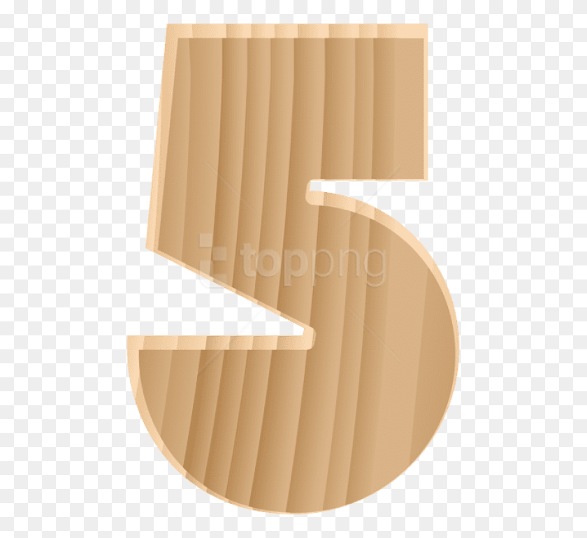 481x710 Free Wooden Number Five Transparent Clipart Plywood, Cardboard, Scroll, Carton HD PNG Download