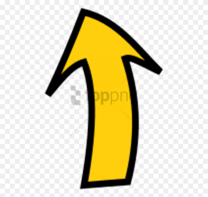 480x734 Descargar Png Flecha Curvada Amarilla Con Flecha Dorada Transparente Apuntando Hacia Arriba, Número, Símbolo, Texto Hd Png