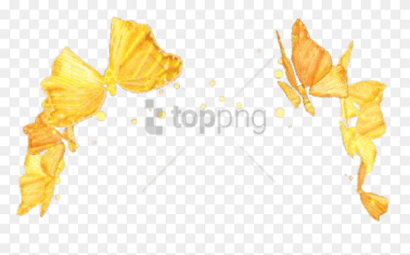 840x500 Png Желтые Цветы Корона Прозрачное Изображение Snapchat Звездный Фильтр, Бумага, Лепесток, Цветок Hd Png