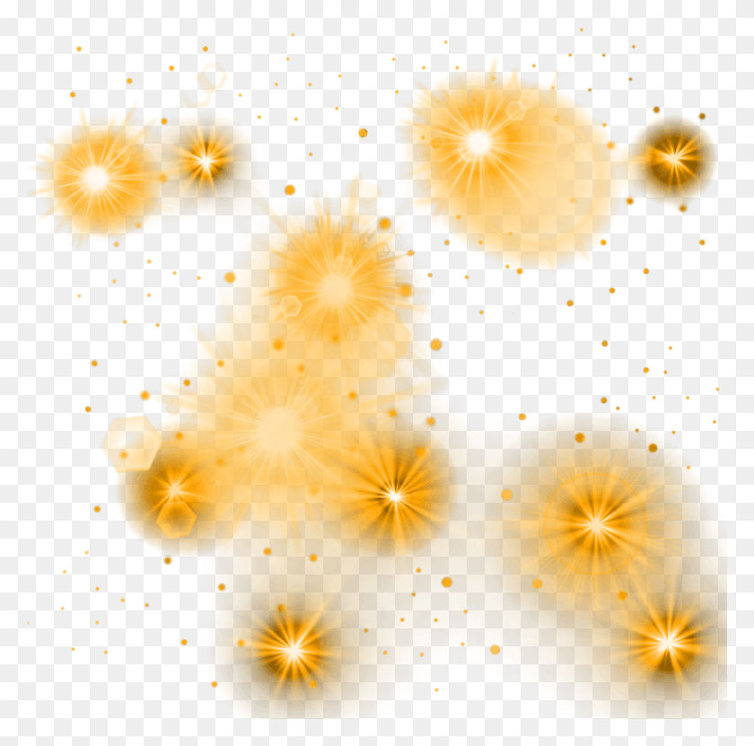 850x841 Free Yellow Glowing Lights Images Glow, Ornament, Light, Fractal HD PNG Download