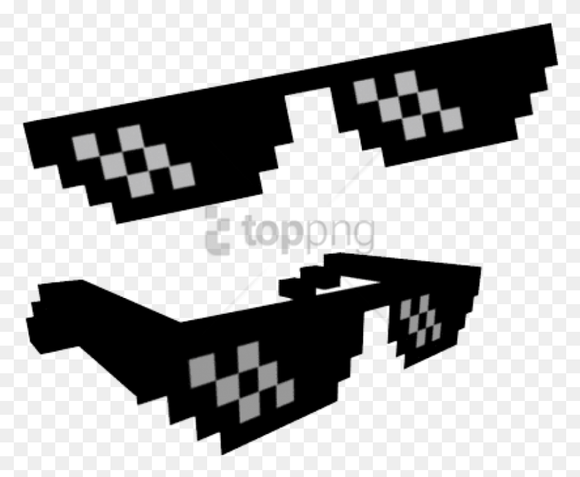 851x688 Free Yolo Swag Glasses Image With Transparent Deal With It Meme Glasses, Stencil, Text, Symbol HD PNG Download