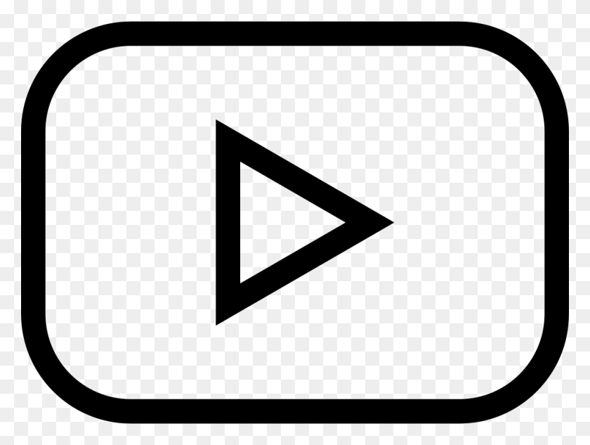 980x720 Youtube Play Buttom Icon Прозрачный Контур Значка Youtube, Этикетка, Текст, Наклейка, Hd Png Скачать