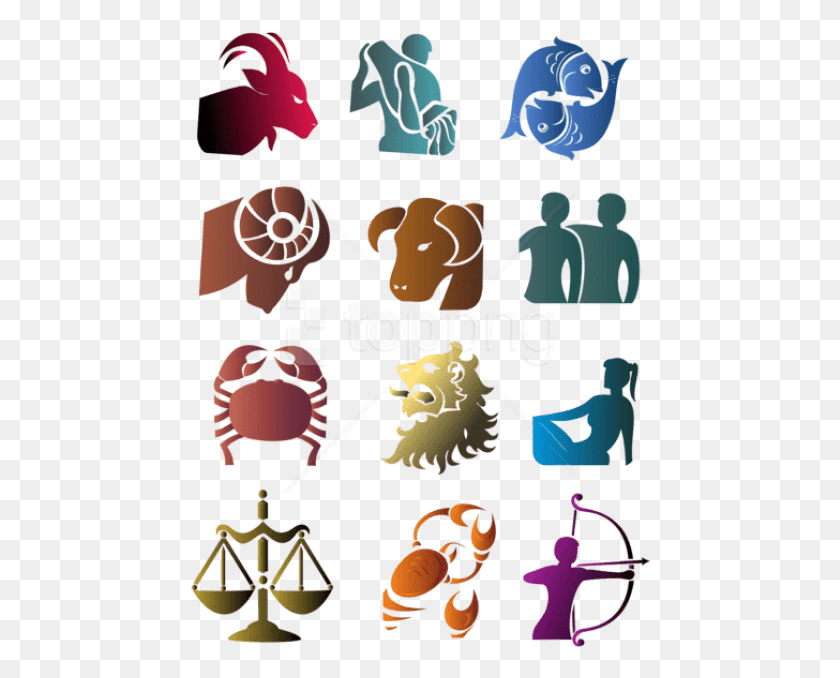 462x618 Free Zodiac Signs Set Largepicture Images Transparent Zodiac Signs Symbols, Text, Poster, Advertisement HD PNG Download