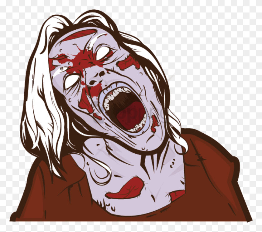 850x745 Free Zombie Girl Transparent Images Girl Zombie Face Drawing, Face HD PNG Download