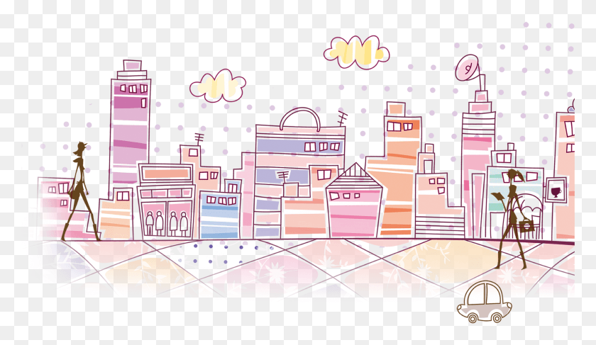3103x1702 Фриланс Рисунок Городской Розовый Модный Компьютерный Фон, Графика, Pac Man Hd Png Скачать