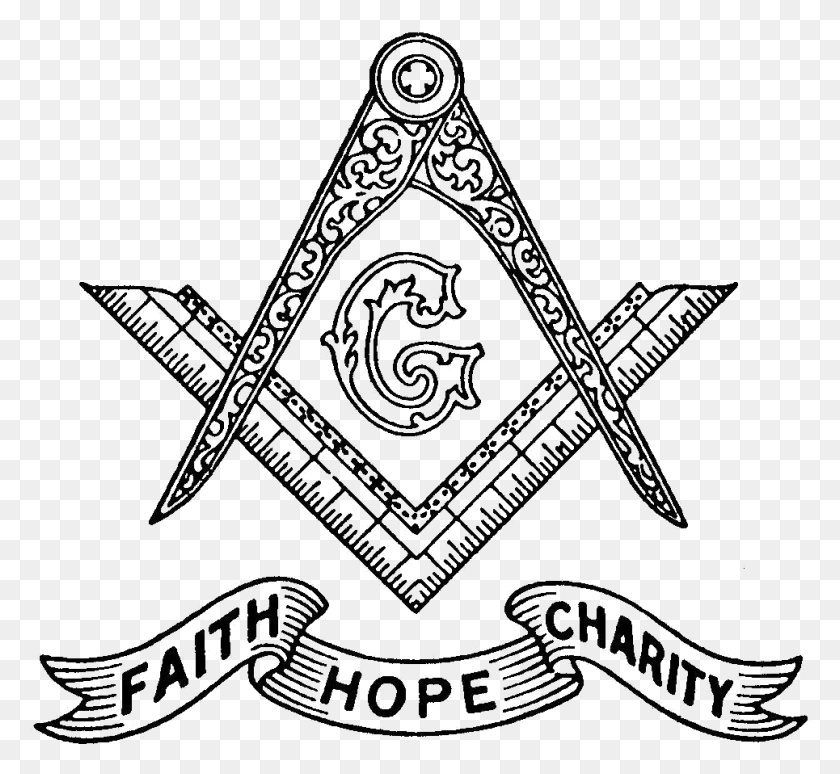965x884 Descargar Png Símbolo De La Masonería Fe Esperanza Caridad Símbolo Masón, Triángulo, Diamante Hd Png