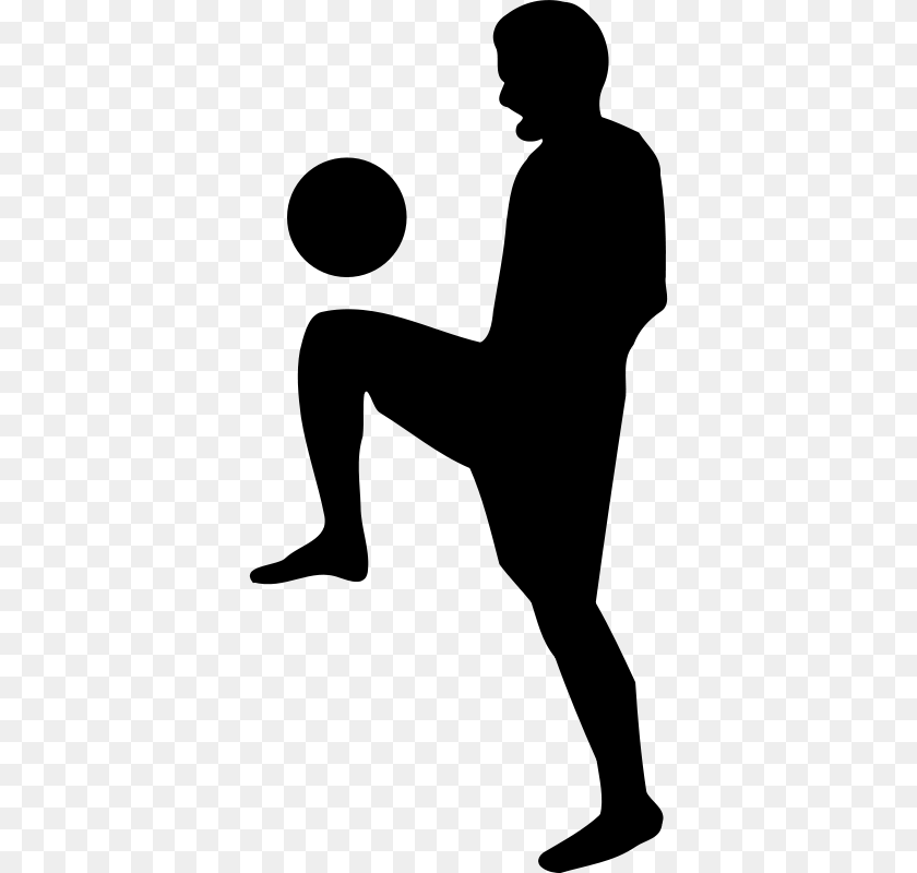 Freestyle Soccer Silhouette, Gray Sticker PNG