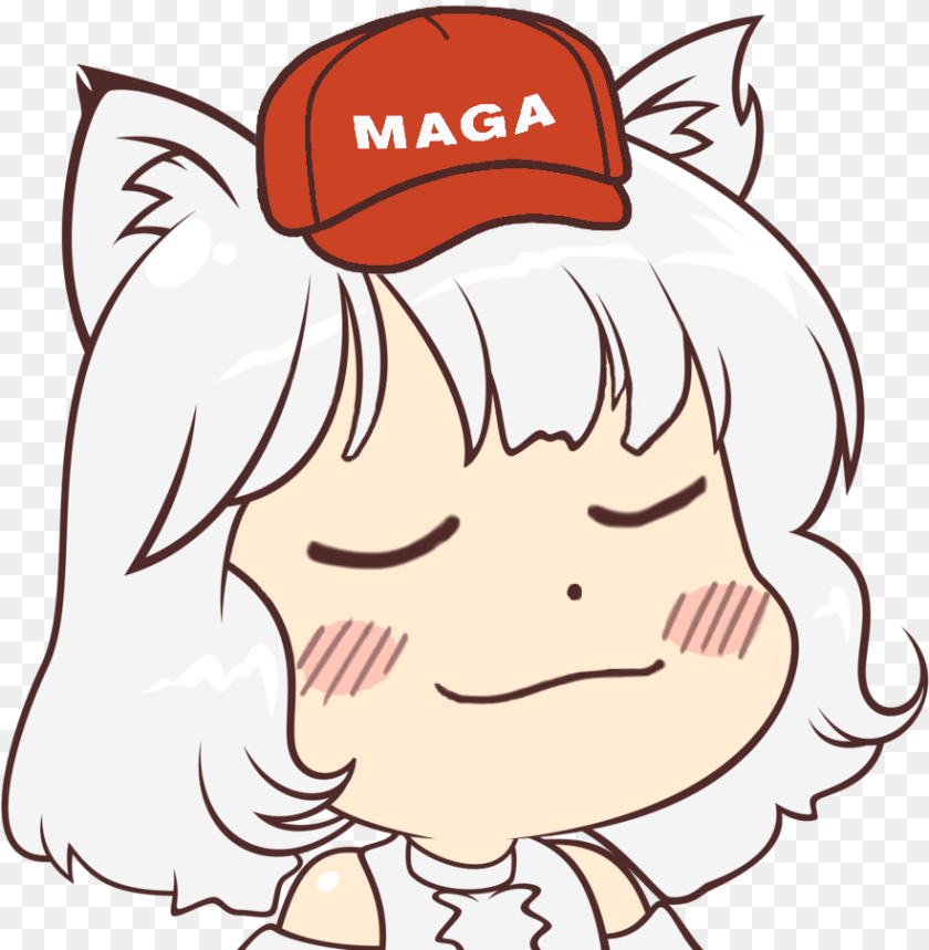 883x903 Freetoedit Awoo Maga Trump Anime Animeright Eyesshut Maga Awoo, Baseball Cap, Hat, Cap, Clothing Clipart PNG