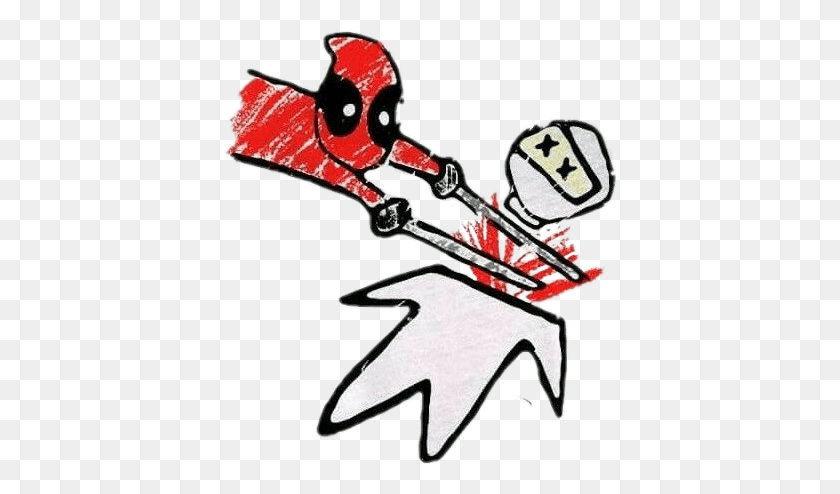 392x434 Freetoedit Cute Kawaii Chibi Marvel Deadpool Deadpool Dibujo De Dibujos Animados De Película, Etiqueta, Texto, Mano Hd Png Descargar