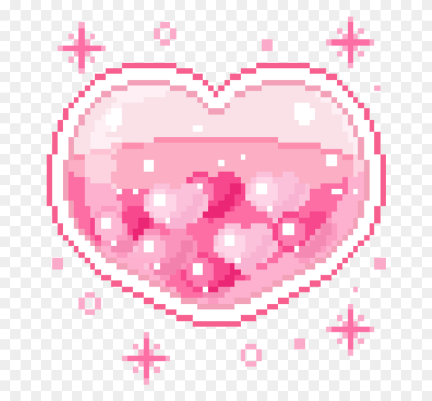 662x720 Freetoedit Cute Kawaii Pixel Pastel Heart Fondo Transparente Kawaii Heart, Alfombra, Texto, Comida Hd Png Descargar
