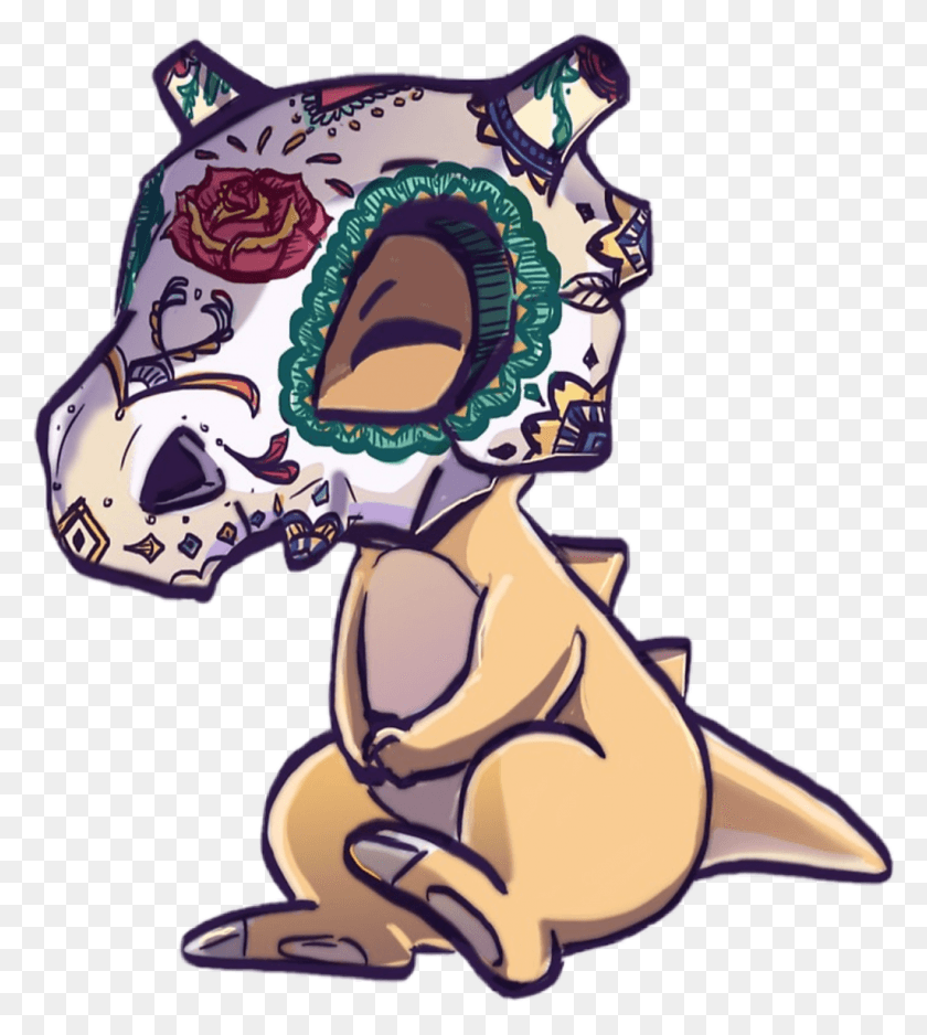 1024x1153 Freetoedit Ftestickers Cubone Pokemon Day Of The Dead Pokemon, Crowd, Graphics HD PNG Download