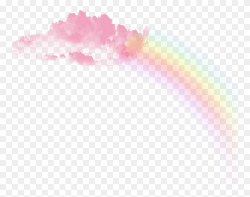 841x653 Freetoedit Pink Rainbow Cloud Aesthetic Tumblr Watercolor Paint, Nature, Outdoors, Sky HD PNG Download