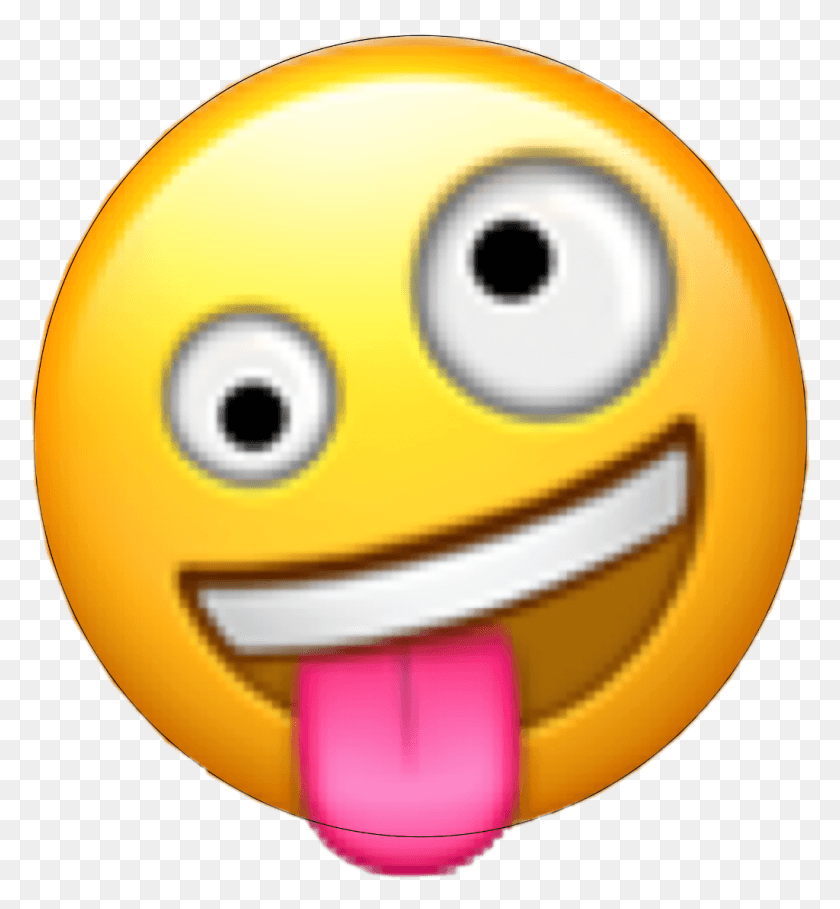 1024x1115 Freetoedit Remixit Emoji Iphone Funny Lol Crazy Face Emojis, Sphere, Pac Man HD PNG Download