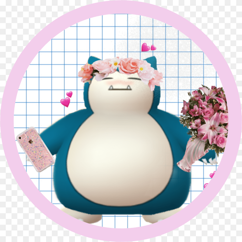 1285x1285 Freetoedit Snorlax Pokemon Love Uwu Owo Meme Pink Aesth Snorlax Aesthetic, Flower, Flower Arrangement, Flower Bouquet, Plant Clipart PNG
