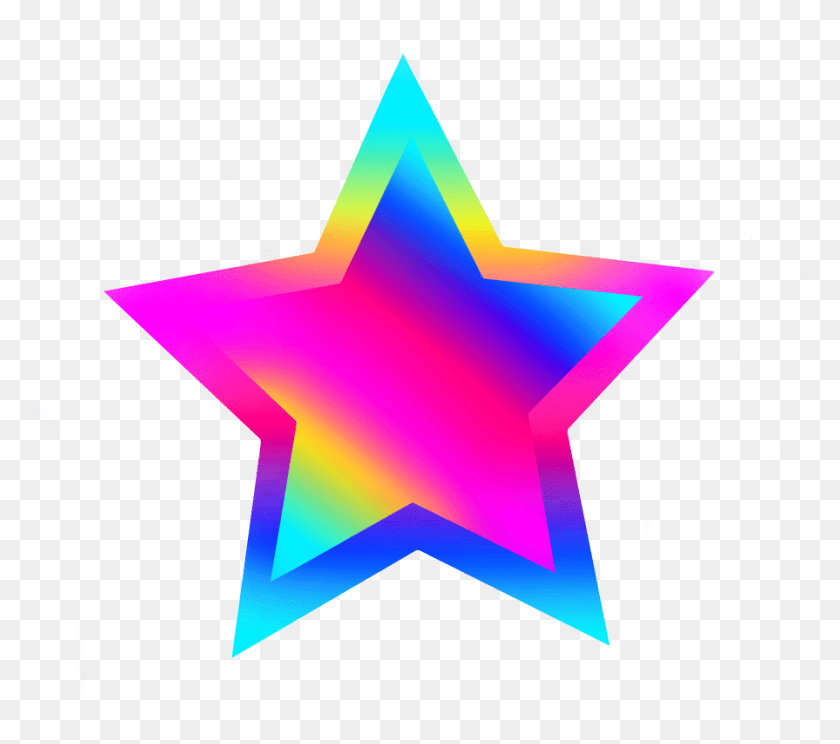 895x785 Freetoedit Stars Star Rainbow Colors Green Star Rainbow, Cross, Symbol, Star Symbol HD PNG Download