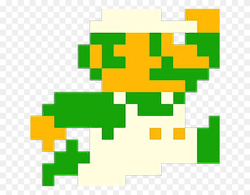 636x596 Descargar Png / Super Mario Bros Luigi Jump 8Bit Retr Mario Jumping Pixel Art, Minecraft, Graphics Hd Png