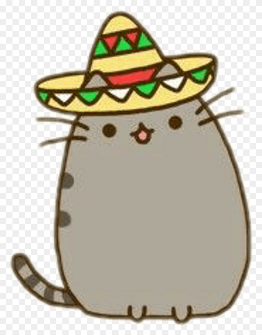 1024x1334 Freetoedit Taco Tacos Mexican Sombrero Pusheen Pusheen The Cat In A Sombrero, Clothing, Apparel, Hat HD PNG Download