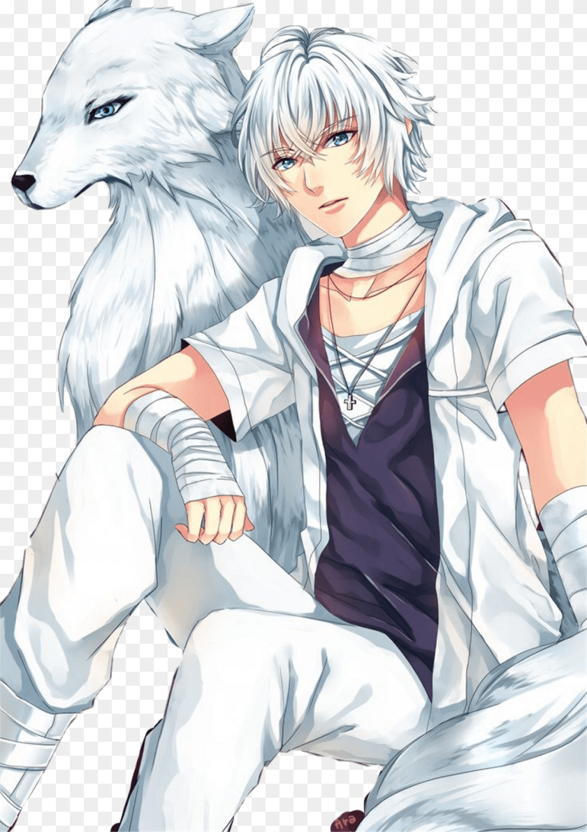 1024x1449 Freetoedit Wolf Animeboy Anime Wolfboy Werewolf Anime White Haired Wolf, Publication, Book, Comics, Adult PNG