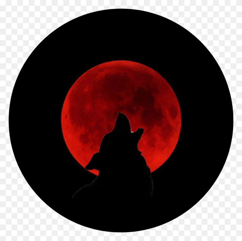 1024x1021 Freetoedit Wolf Howl Bloodmoon Blood Moon Circle, Outer Space, Night, Astronomy HD PNG Download