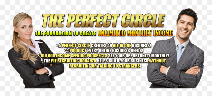 1189x489 Freetrafficptc Perfectcircleincome Poster, Person, Suit, Clothing HD PNG Download