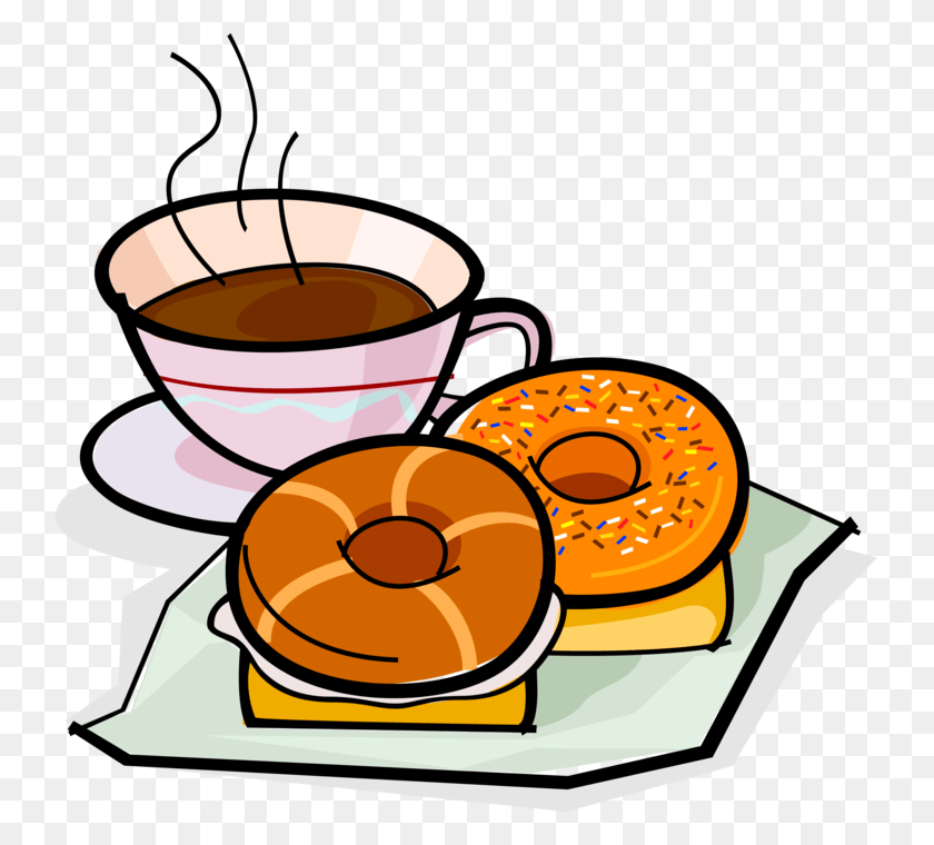 739x700 Freeuse Free On Melbournechapter Donut Donut And Coffee Clipart, Bread, Food, Bagel HD PNG Download