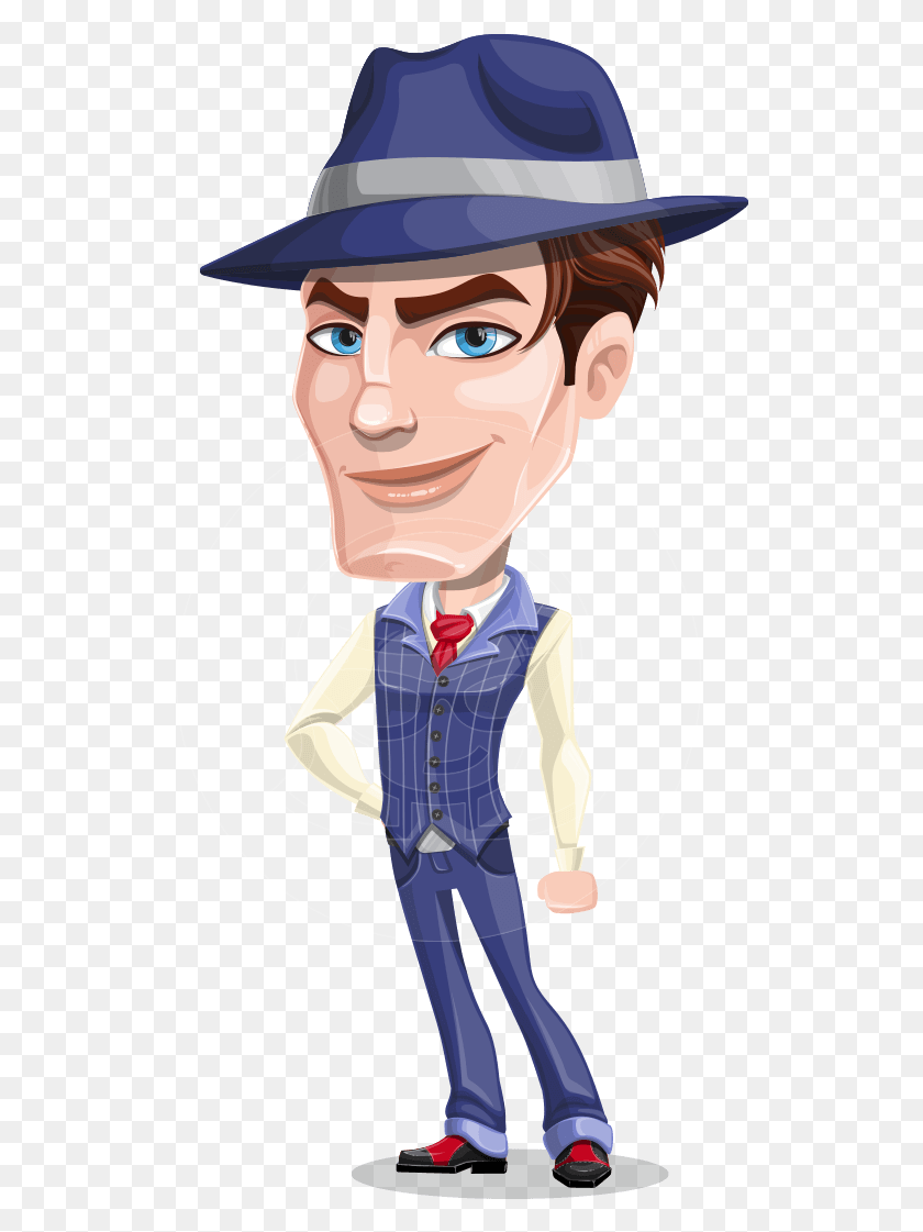 522x1061 Freeuse Library Cartoon Character Luigi The Man Cartoon Man Gangster, Person, Human, Hat HD PNG Download