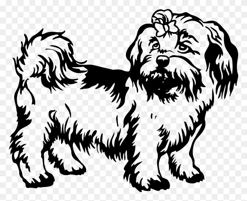 1201x961 Freeuse Library Maltese Drawing Shitzu Black And White Shih Tzu Decal, Gray, World Of Warcraft HD PNG Download