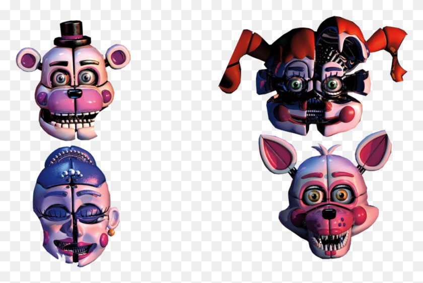 971x627 Freeuse Stock Funtime Faces From Sl By Some Crappy Fnaf Sl 2018 Calendar, Toy, Architecture, Building Hd Png Скачать