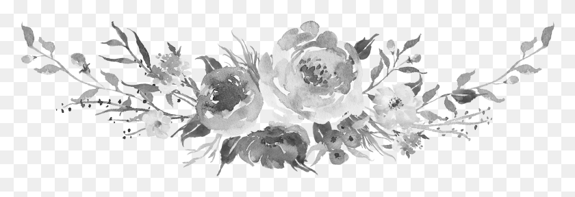 2954x867 Freeuse Свадебные Приглашения Фотографии Акварель Черно-Белые Цветы, Растение, Цветок, Цветение Png Скачать