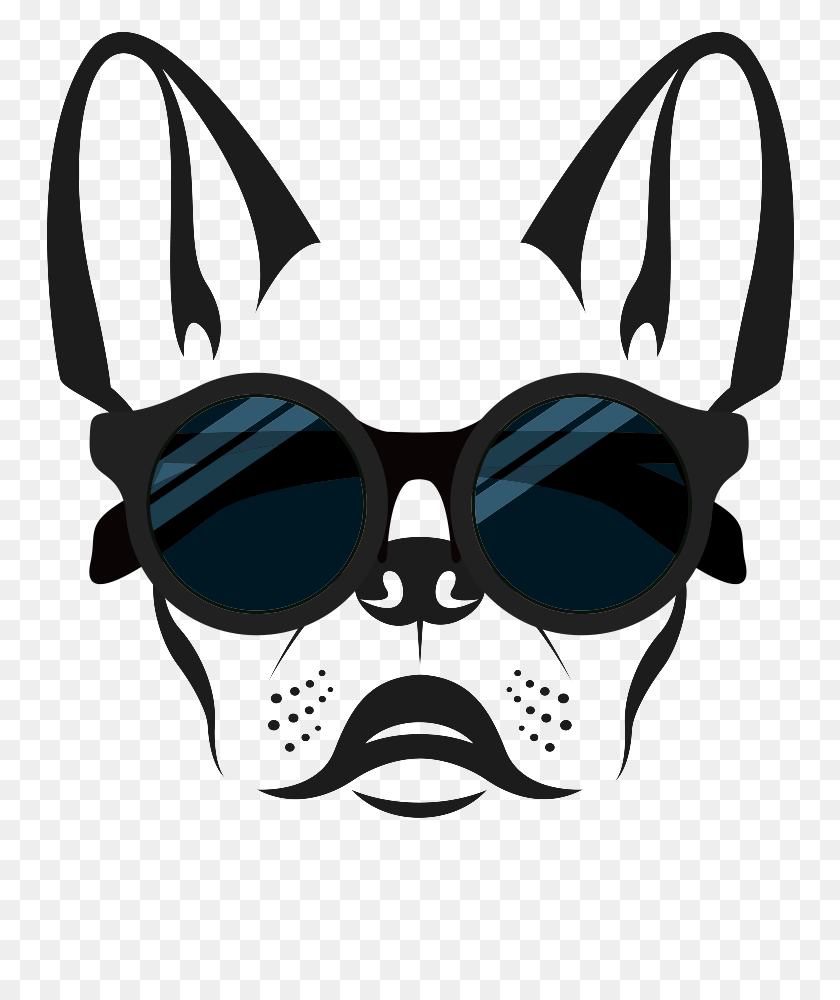 748x940 French Bulldog Face Outline, Sunglasses, Accessories, Accessory HD PNG Download
