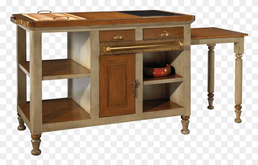778x478 French Heritage Grey Gourmet Kitchen Island M Fl39 Sofa Tables, Furniture, Sideboard, Desk HD PNG Download