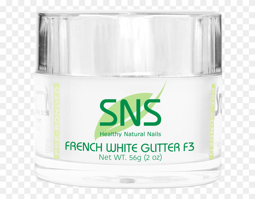 626x597 French White Glitter F3 01 Fb Sns Nails, Cosmetics, Bottle, Deodorant HD PNG Download