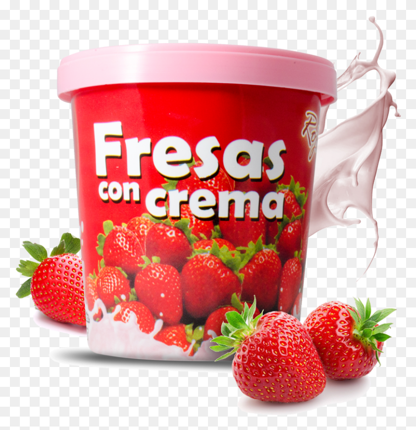 808x836 Fresas Con Crema, Strawberry, Fruit, Plant HD PNG Download