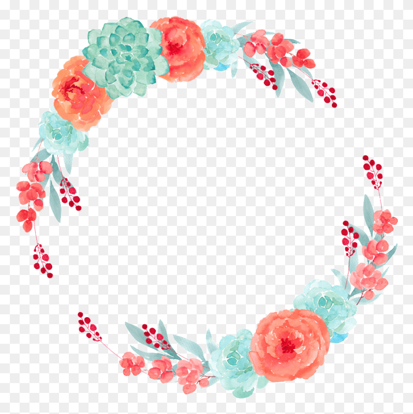 872x876 Fresh Color Matching Flowers Hand Painted Garland Decorative Flower, Graphics, Plant Descargar Hd Png