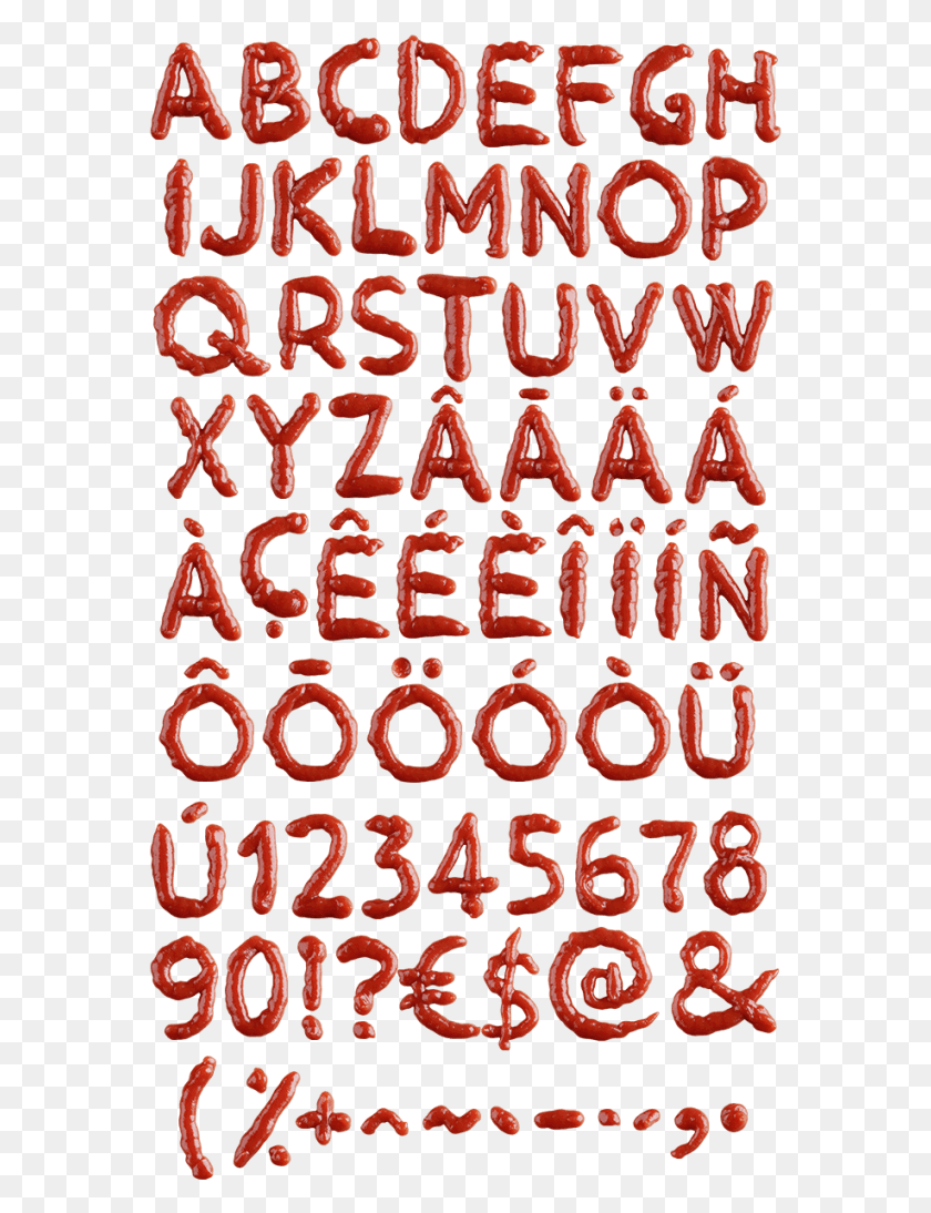 571x1034 Fresh Ketchup Food Font Transparent Bloody Alphabet Fonts, Text, Word, Number HD PNG Download