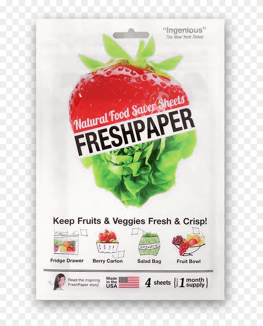 685x981 Descargar Png Freshpaper Para Producir 4 Hojas De Papel Fresco Logotipo, Planta, Alimentos, Vegetal Hd Png