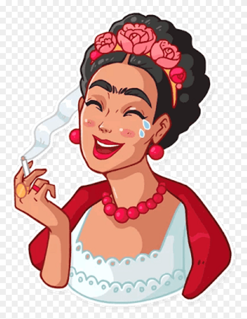 772x1022 Descargar Png Fridakahlo Sticker Stickers Frida Kahlo, Etiqueta, Texto, Cara Hd Png