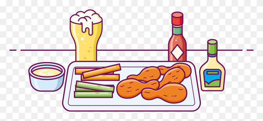 4716x1972 Fried Chicken Buffalo Wing Beer Fast Food Fried Chicken, Beverage, Drink, Food HD PNG Download