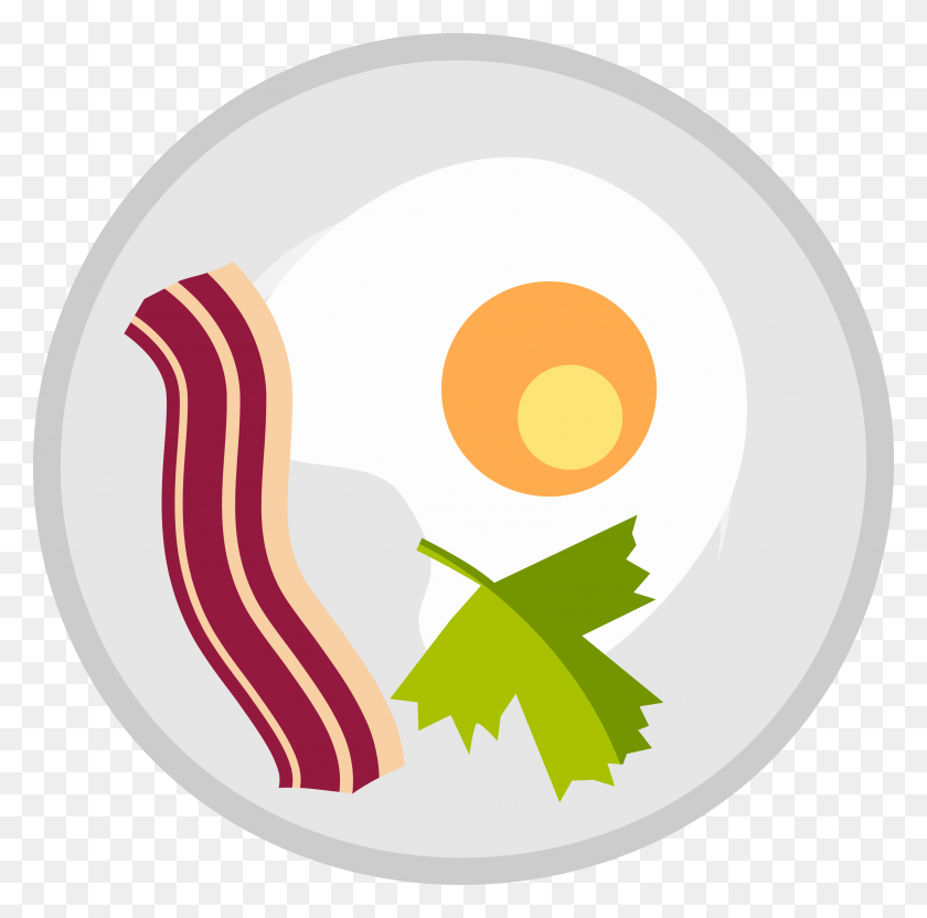 3351x3318 Fried Egg Bacon Omelette Breakfast Circle, Label, Text, Vase HD PNG Download