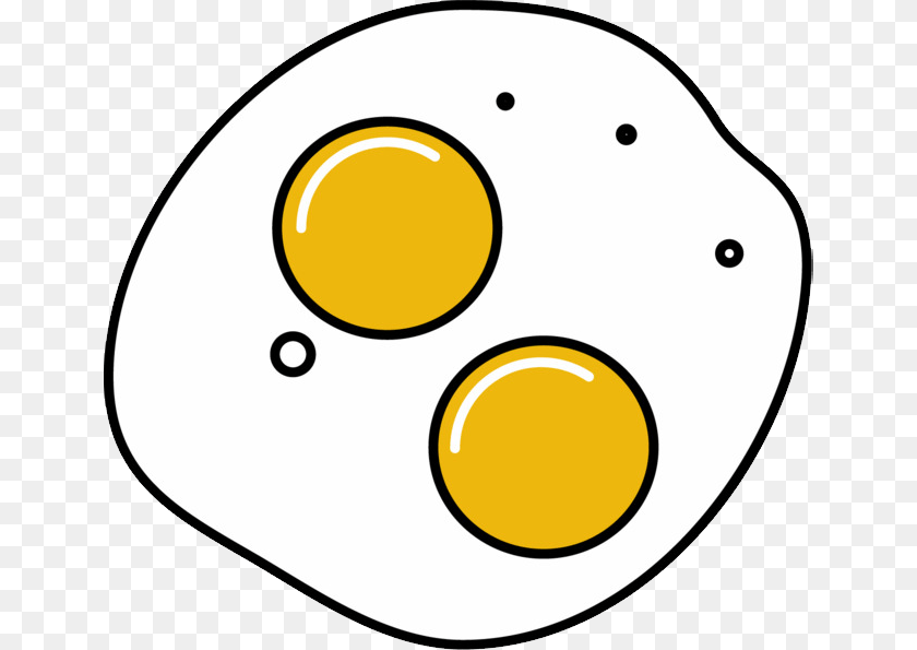 Fried Egg Circle, Food Sticker PNG