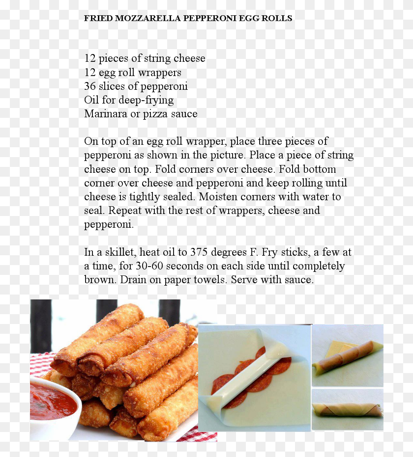 720x871 Fried Mozzarella Pepperoni Egg Rolls Recette Avec Pate A Pizza Frit, Food, Sweets, Confectionery HD PNG Download
