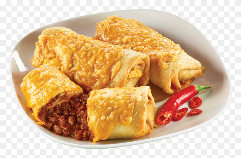 870x548 Fried Tortillas Stuffed With Chili Con Carne Topped Crpe, Food, Bread, Dessert HD PNG Download