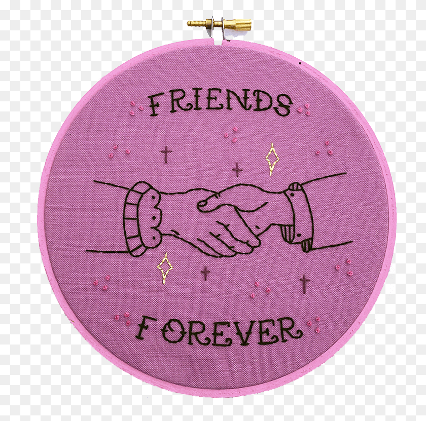 728x771 Friends Forever 6 Hand Embroidery By Cardinal Amp Fitz Best Friends Embroidery, Pattern, Ornament, Rug HD PNG Download
