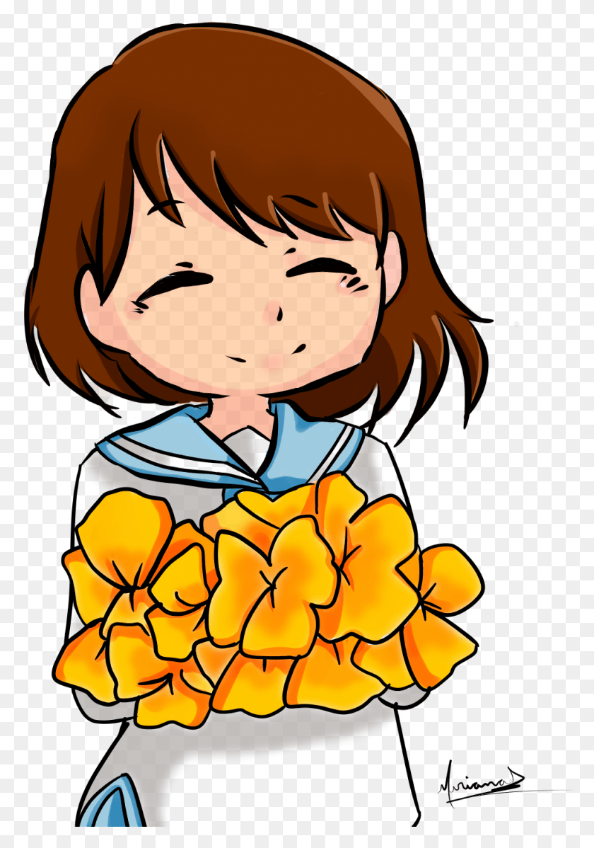 971x1417 Frisk From Undertale Cartoon, Person, Human, Smelling HD PNG Download